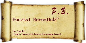 Pusztai Bereniké névjegykártya